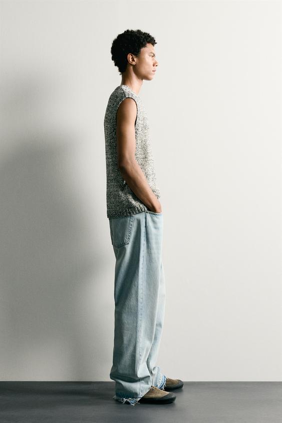 GILET EN MAILLE STRUCTURÉ - Écru de Zara - Image 3