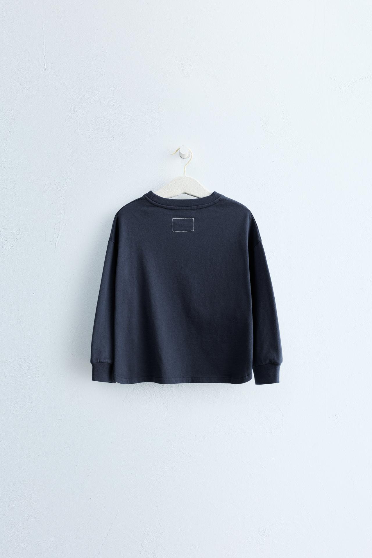 ZARA TIMELESS - PLAIN CUFF T-SHIRT — Blue
