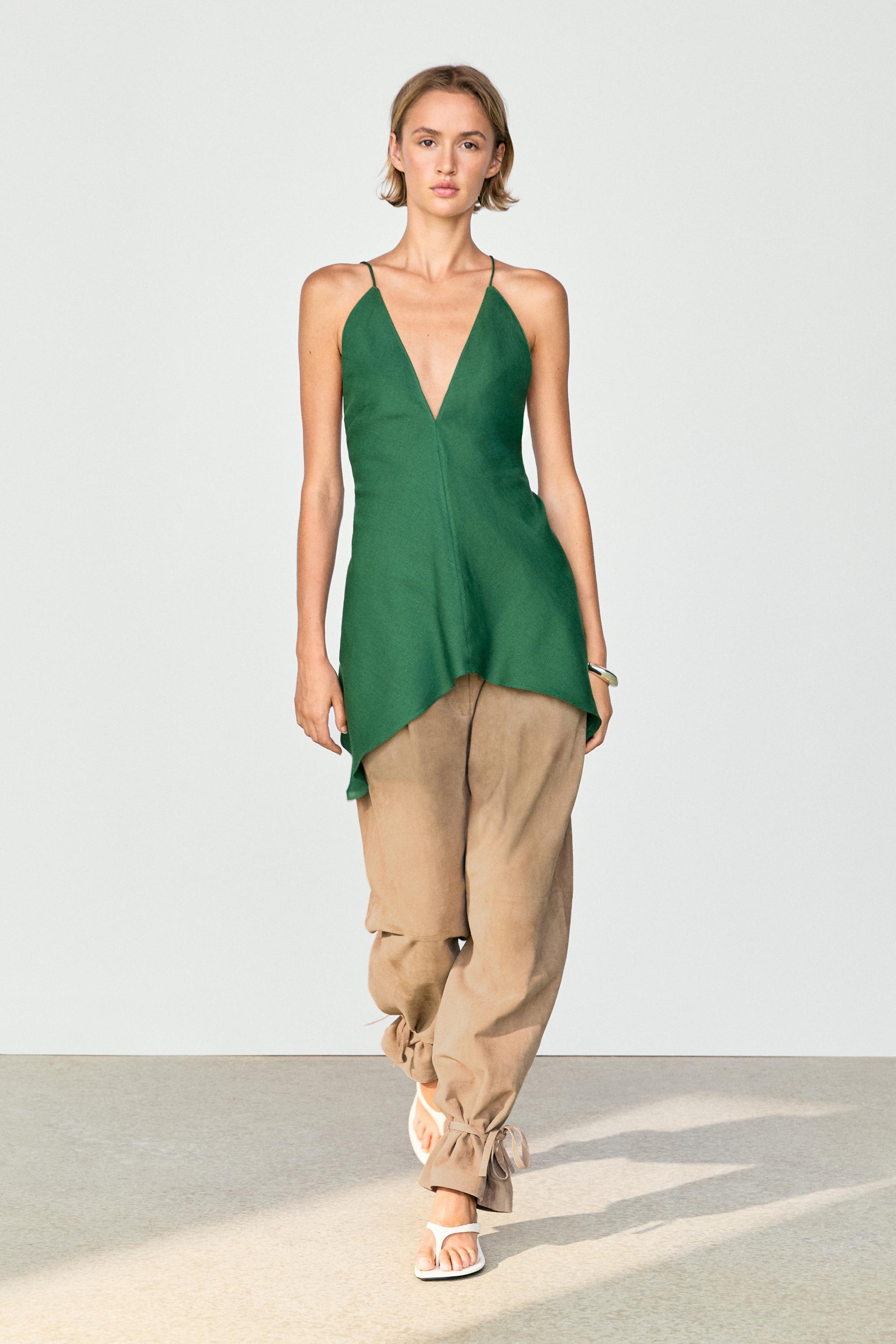 Asymmetric spaghetti strap top — 