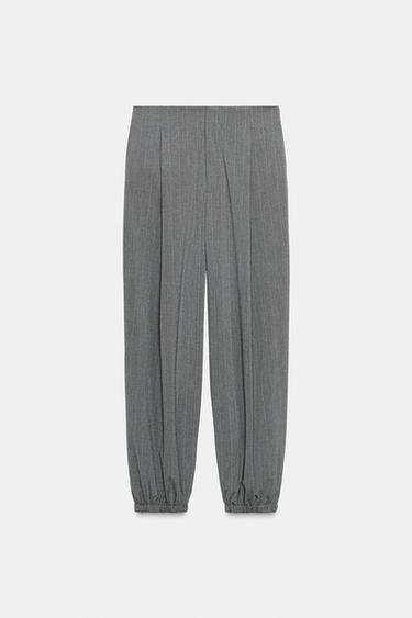 PANTALÓN JOGGER PLIEGUES - Gris oscuro de Zara