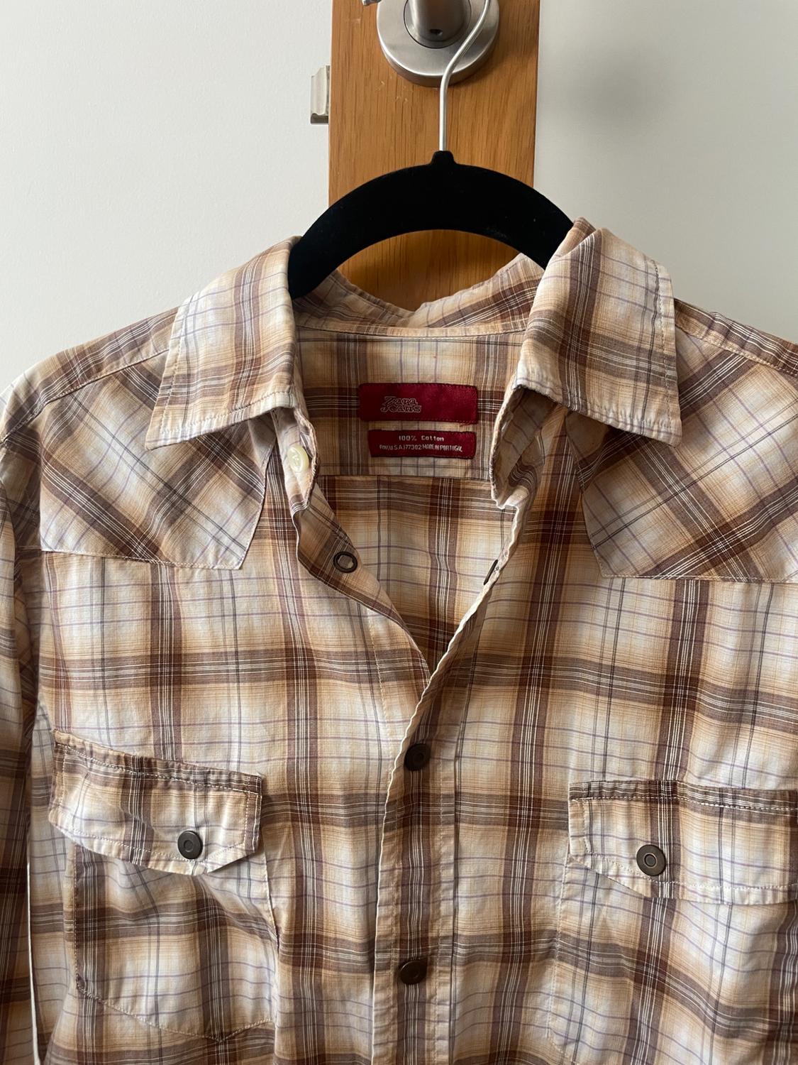 CAMISA DE CUADROS MARRÓN CLARO - Image 2