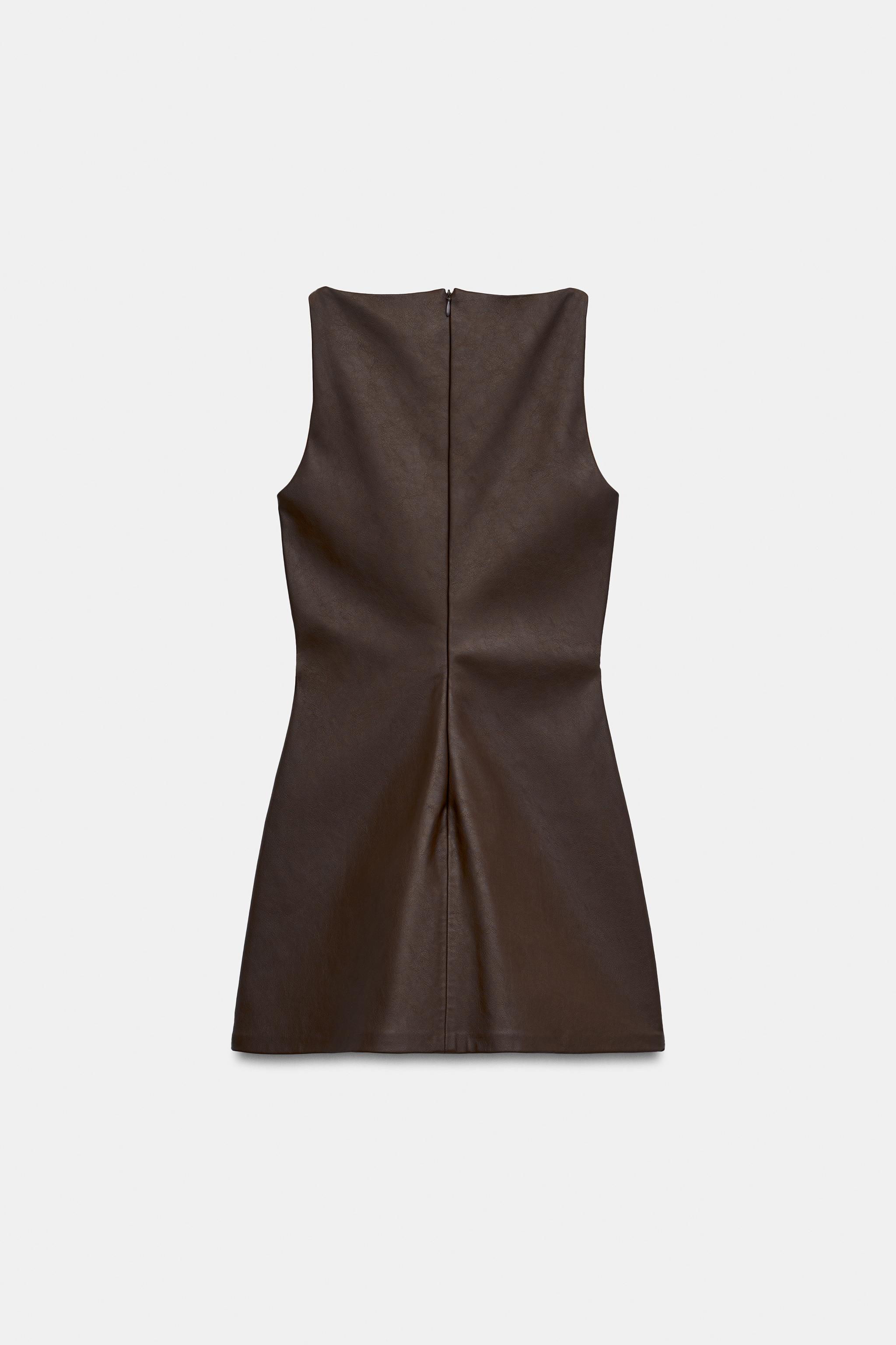 FAUX LEATHER MINI DRESS