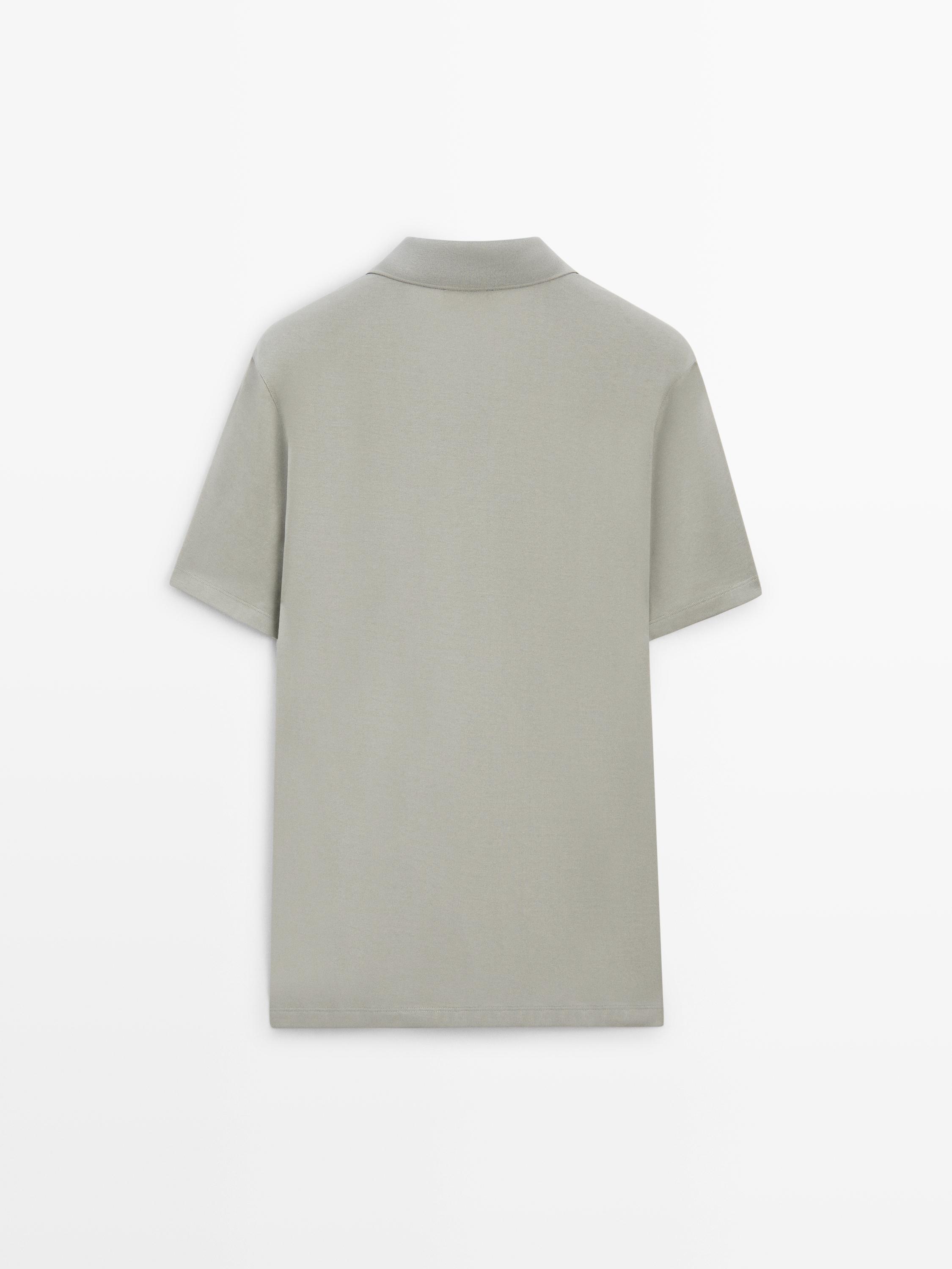 Cotton V-neck polo shirt