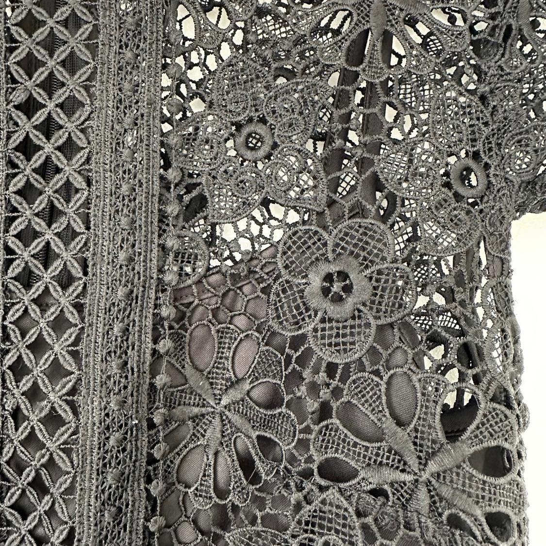 FLORAL GUIPURE LACE MINI DRESS - Image 3