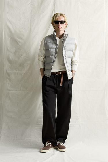 WATER-REPELLENT 80% DOWN AND 20% FEATHER GILET - Light grey by Zara