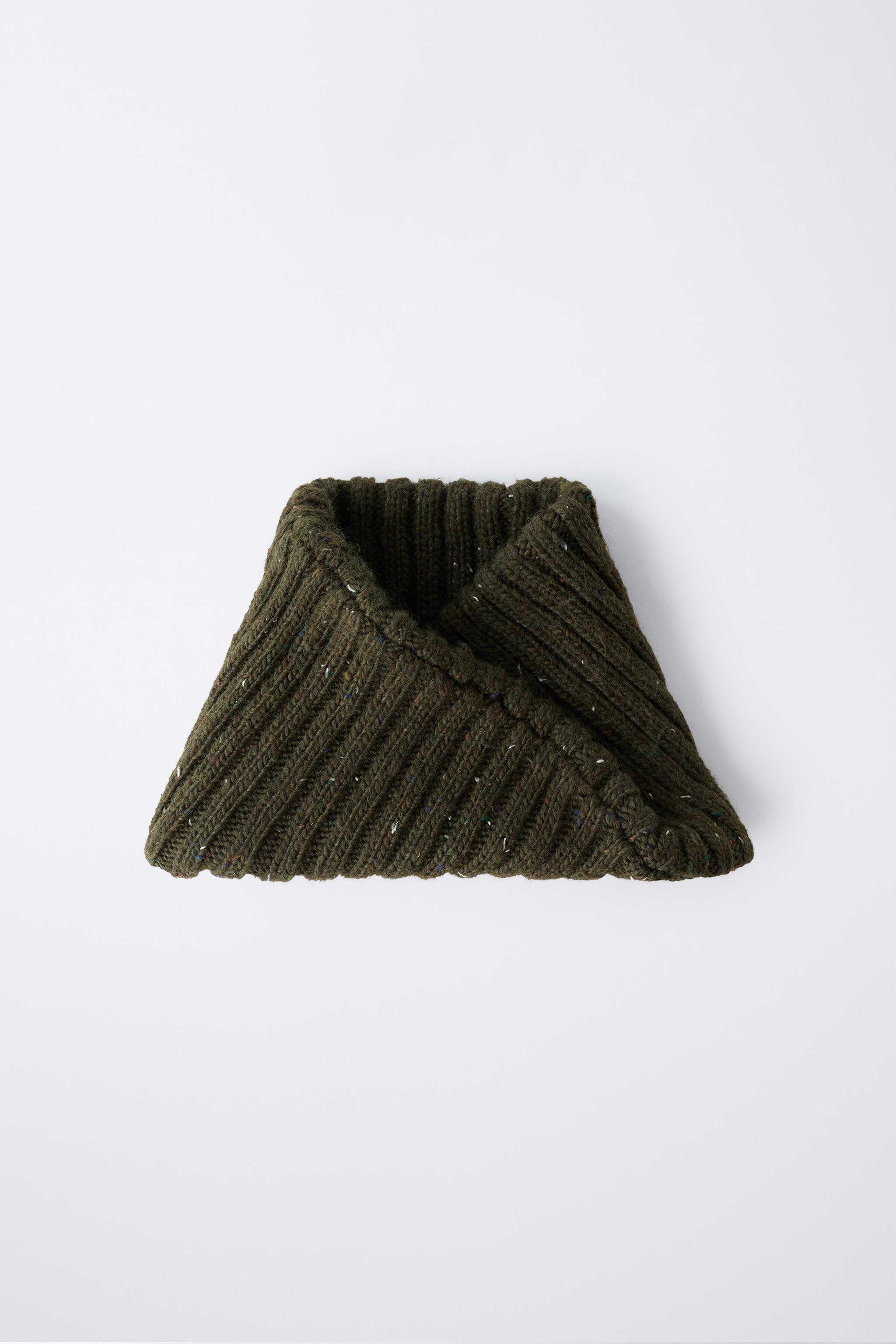 AGES 6-14 / BUTTON-UP KNIT NECK WARMER - Green | ZARA United States