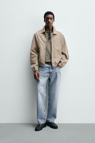 GIACCA REGULAR FIT IN COTONE LAVATO - Sabbia di Zara