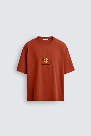 Zara COMBINATION PRINTS T-SHIRT - Reddish