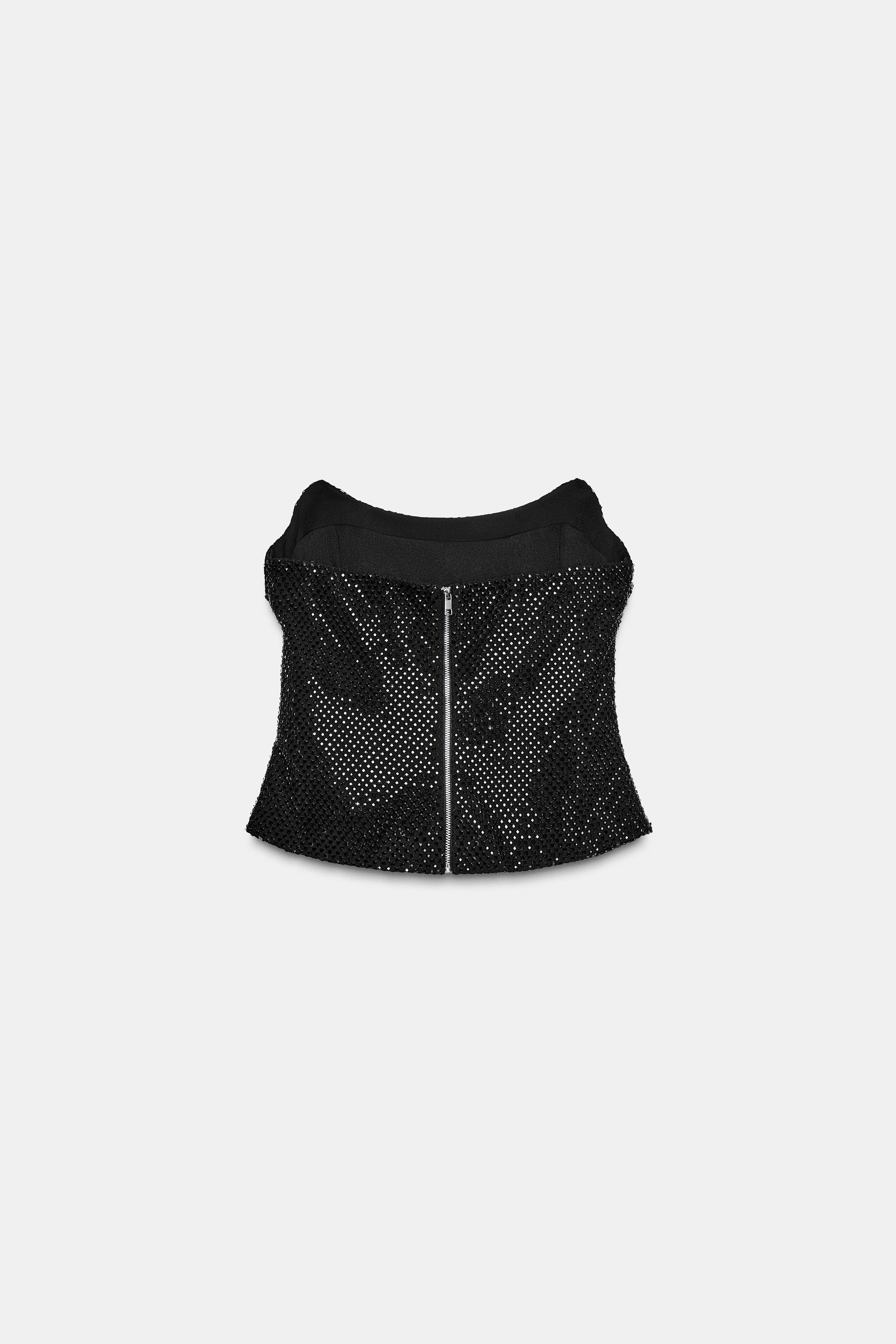 Shop Zara BEADED MESH TOP at Beverly Center in Los Angeles, CA Shop Zara BEADED MESH TOP at Beverly Center in Los Angeles, CA