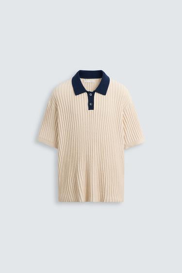 POLO PUNTO CANALÉ CONTRASTE - Crudo de Zara