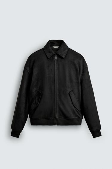 CAZADORA ACOLCHADA EFECTO ANTE - Negro de Zara