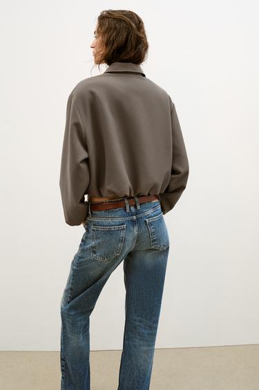 VESTE BALLON ZIPPÉE - Kaki clair de Zara - Image 5