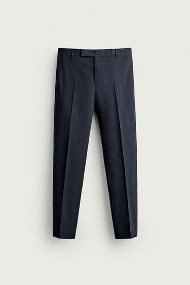 بنطال بدلة 100% صوف من مجموعة AARON LEVINE X ZARA - بحري الخاص بـ Zara