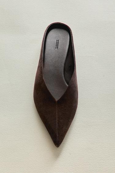 LEATHER MULES WITH POINTED TOE - Brown by Zara - Image 5