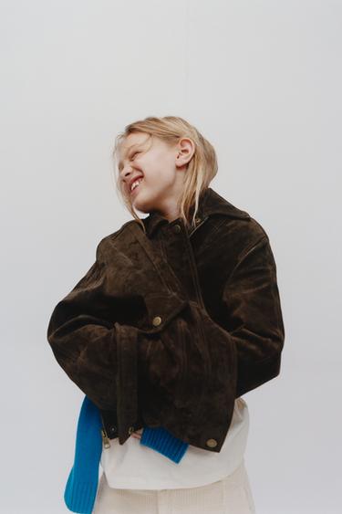 Zara 100% LEATHER JACKET - Chocolate