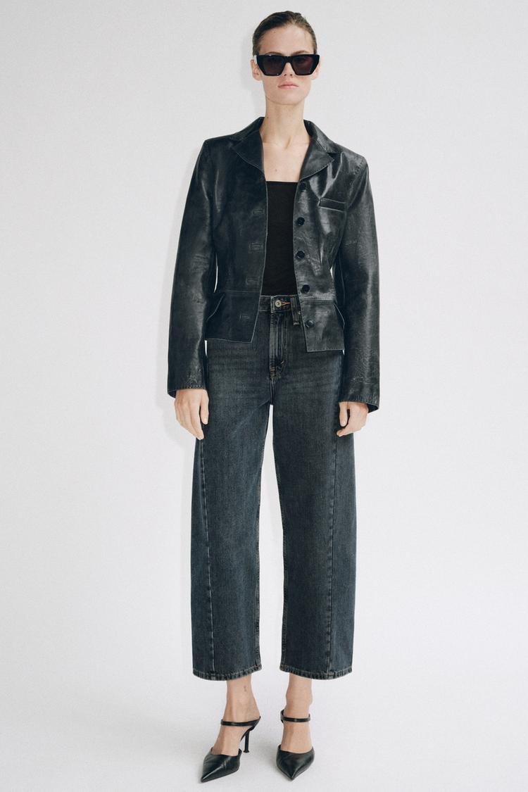 ZW COLLECTION MID-RISE ANKLE RELAXED JEANS — Blue / Gray