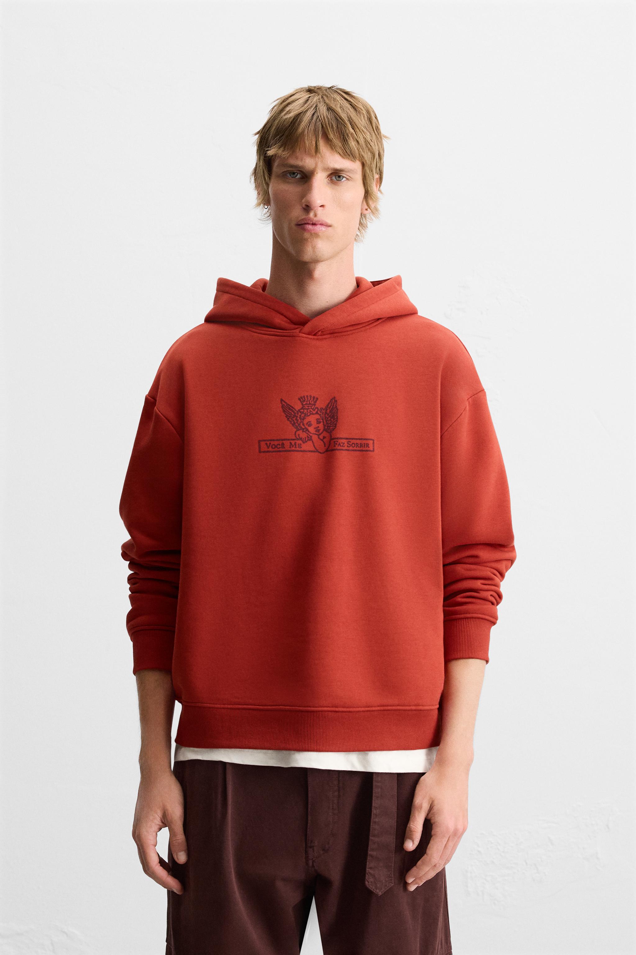 ★ZARA★ LIMITED EDITION HEART HOODIE HEAVYWEIGHT ZIP-UP HOODIE LIMITED EDITION - Red | ZARA