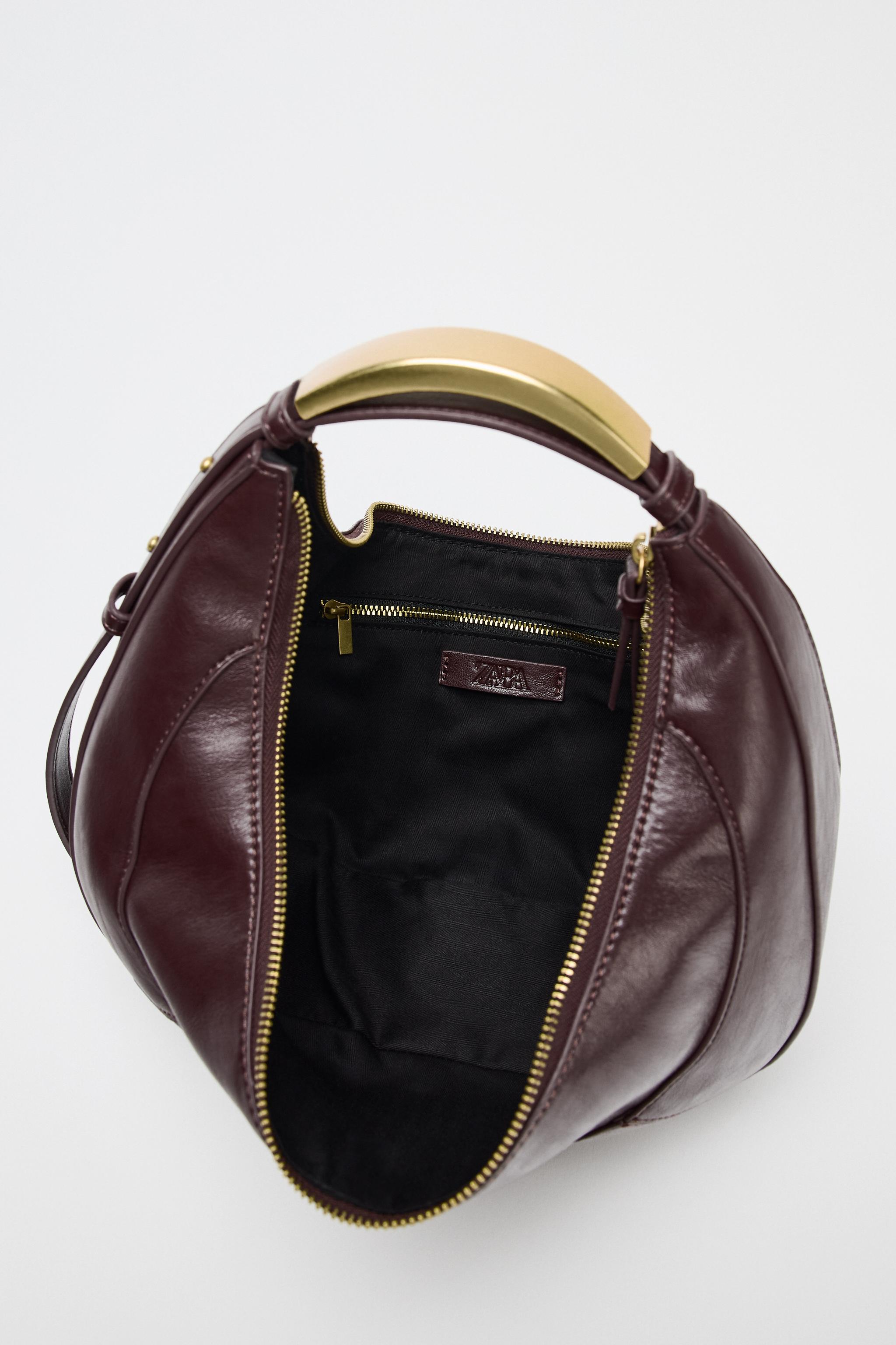 メタルハンドル付きオーバルバッグ - ブラウン | ZARA Japan / 日本