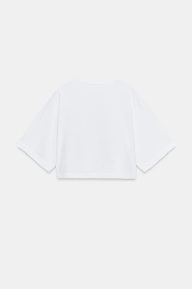 T-SHIRT COURT OVERSIZE - Blanc de Zara - Image 4