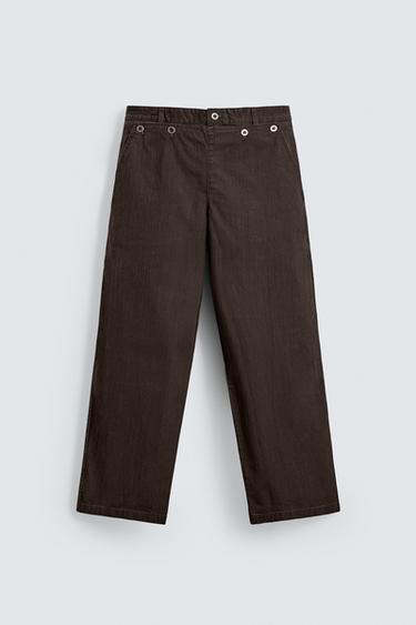 QUẦN YẾM ỐNG SUÔNG - Màu nâu từ Zara
