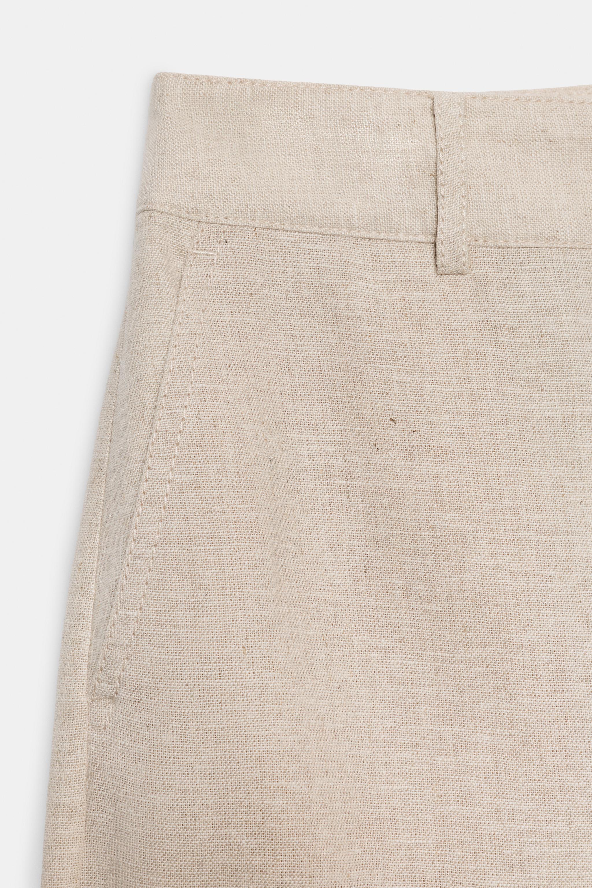 Женские брюки Zara LINEN BLEND BARREL PANTS — фото 8