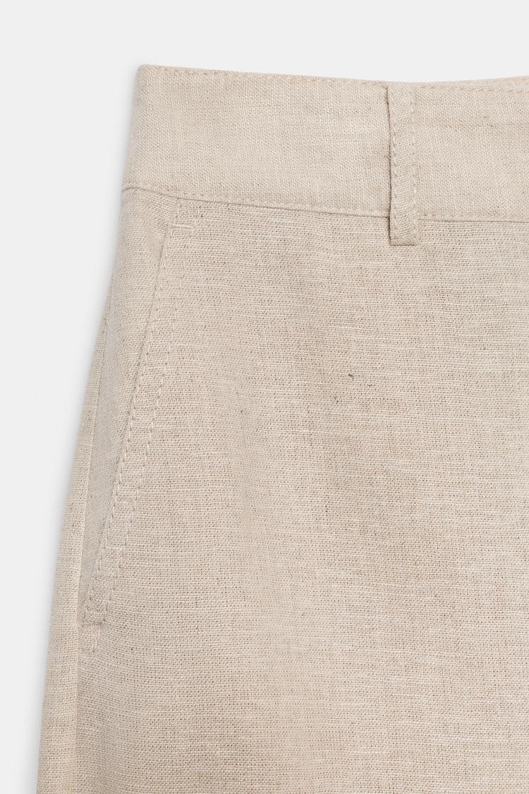 Pantalones rectos de mezcla de lino 8
