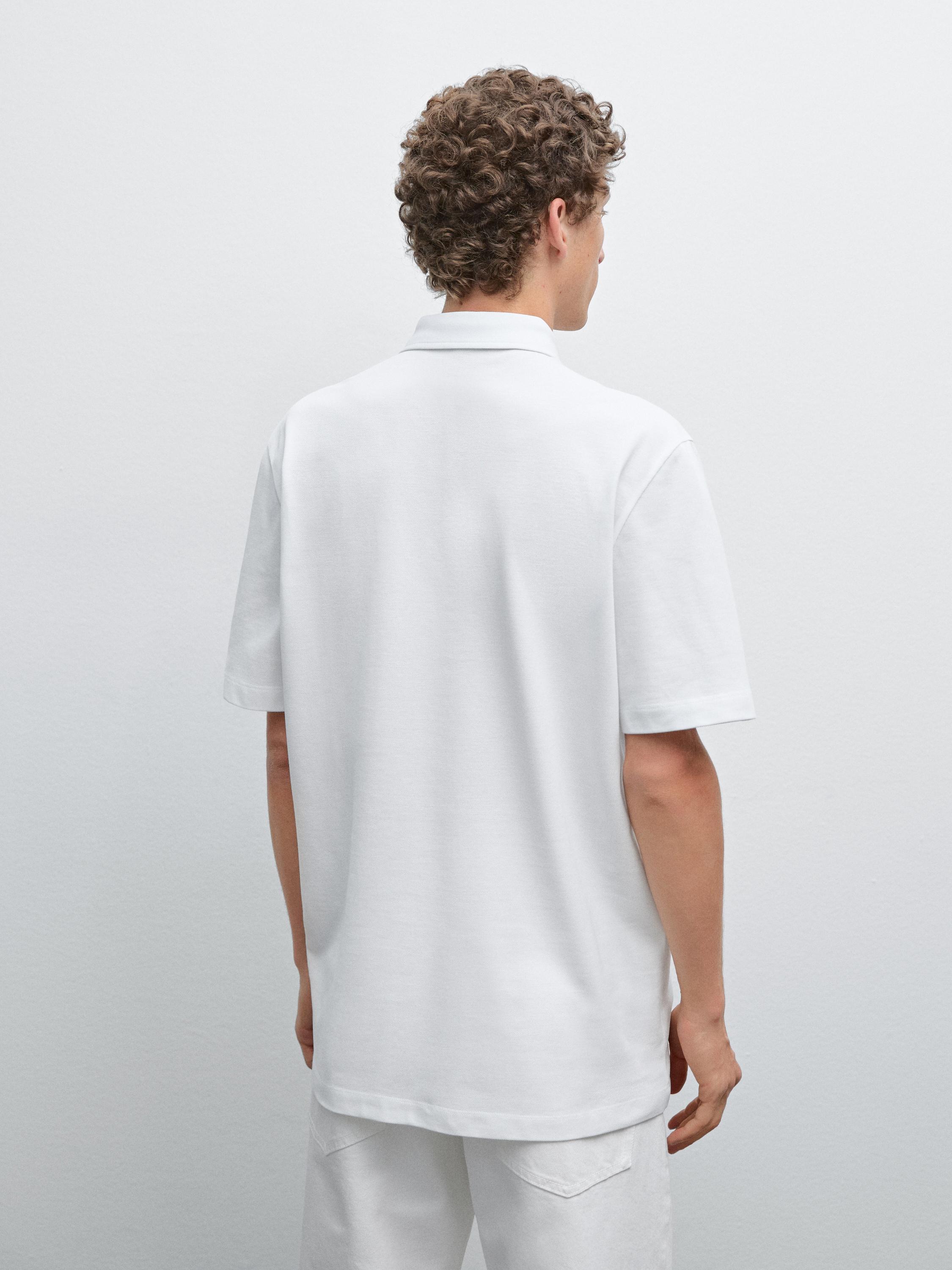 Piqué textured 100% cotton polo shirt