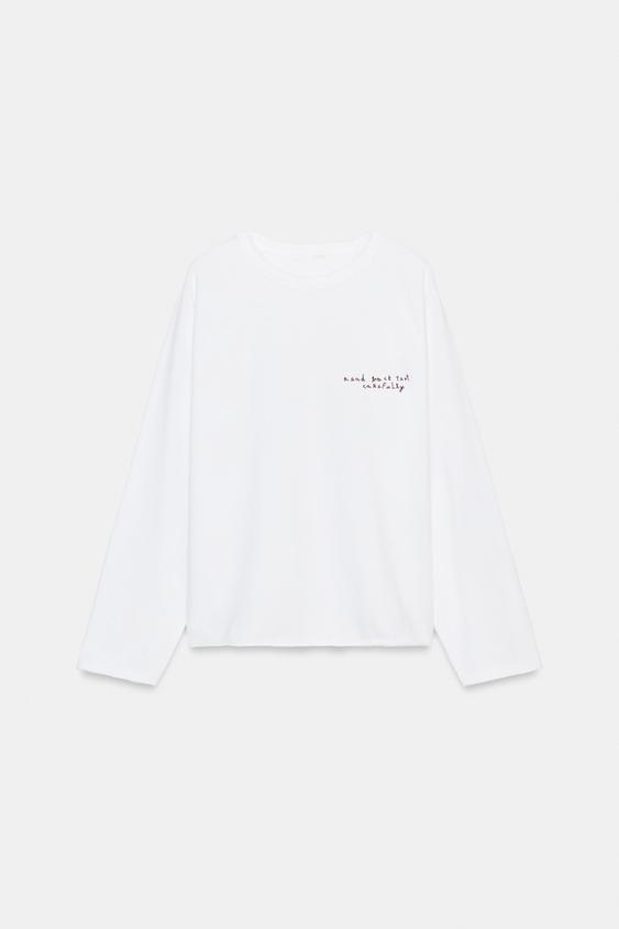 LONG SLEEVE TEXT T-SHIRT