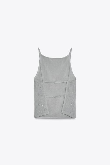 TOP DOS NU BIJOUX - Bleu / Gris de Zara - Image 5