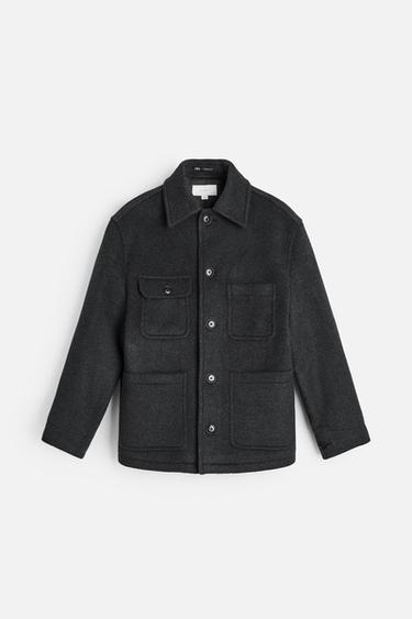 MANTECO CROPPED WOOL BLEND COAT - Grey by Zara
