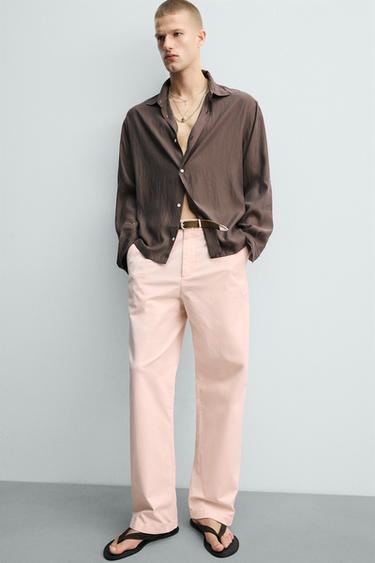 PANTALON CHINO COUPE DÉCONTRACTÉE - Rose pâle de Zara - Image 4