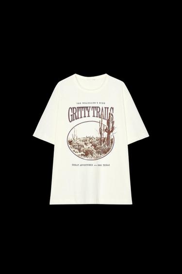T-SHIRT MIT RODEO-PRINT - Cremefarben von Zara - Bild 0