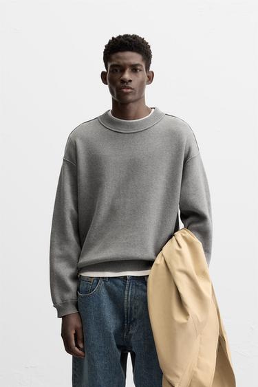 IRREGULAR STITCH SWEATER - Grey marl by Zara