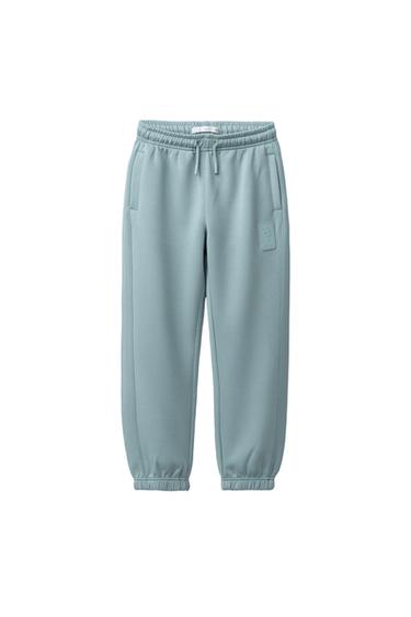 ΑΘΛΗΤΙΚΟ ΠΑΝΤΕΛΟΝΙ JOGGER ΜΕ ΚΟΛΛΗΤΗ ΕΤΙΚΕΤΑ - Μπλε / Γκρι του Zara