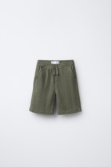 BERMUDA STRAIGHT TEXTURA - Khaki oscuro de Zara