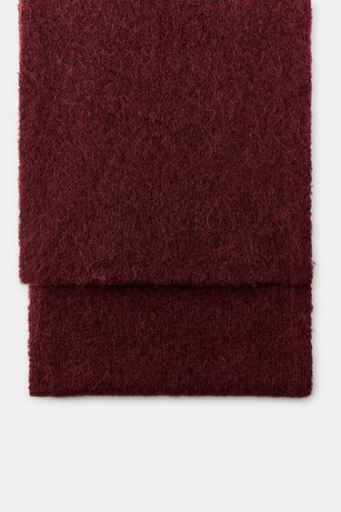PLAIN KNIT SCARF - Burgundy by Zara - Image 2