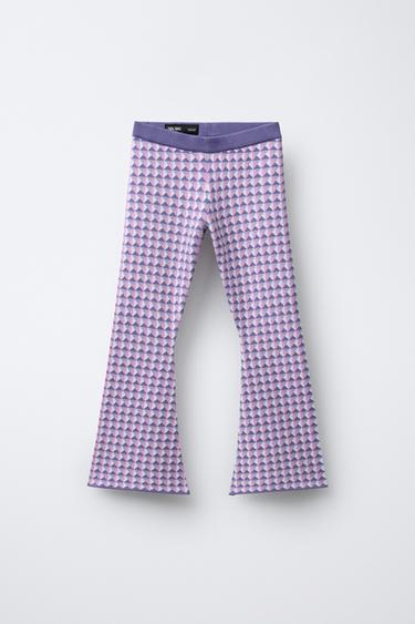 JACQUARD FLARE KNIT TROUSERS - SKI COLLECTION - Pink / Mauve by Zara