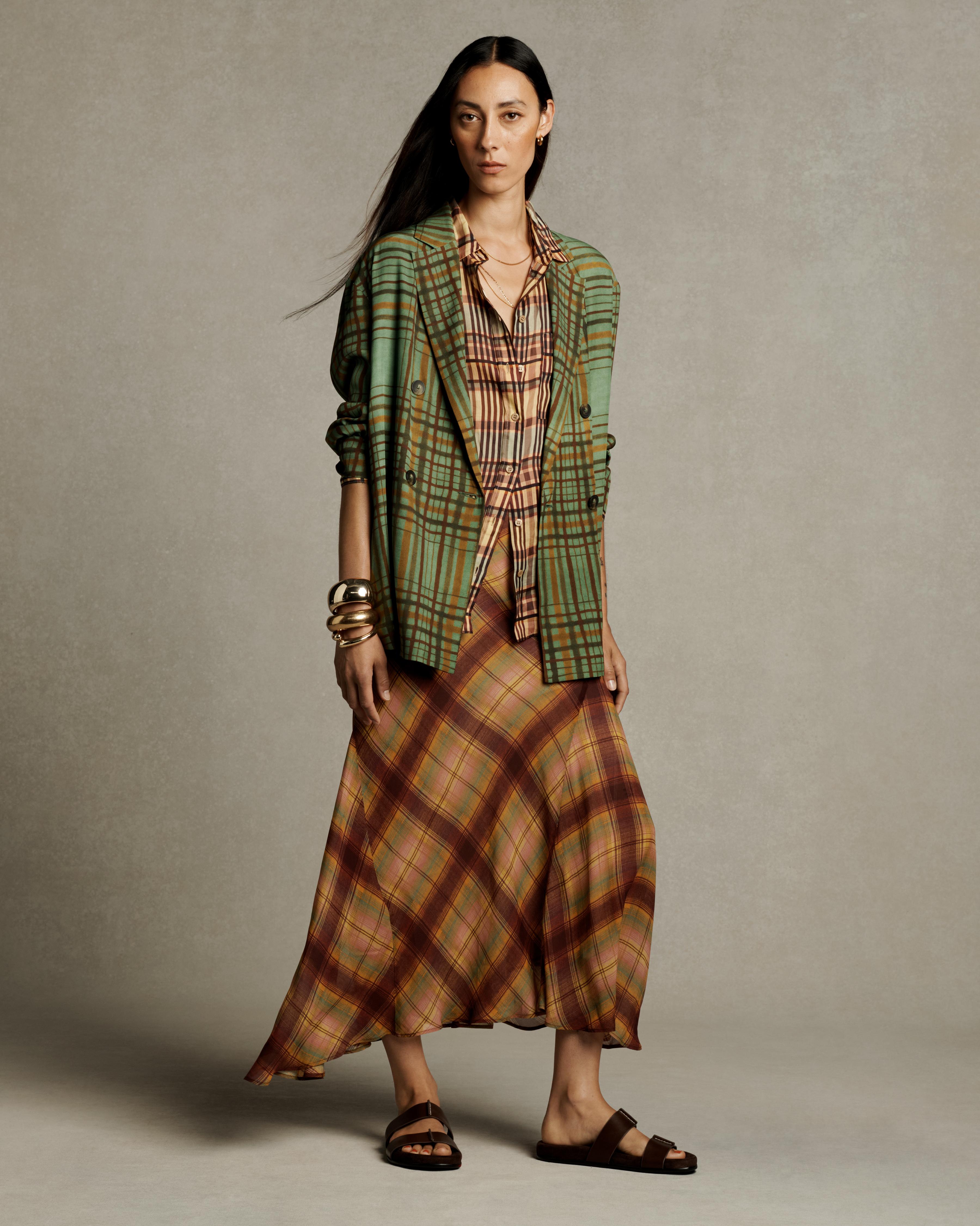 ZARA チェック柄ロングコート 1115798382.jpeg?1610368013
