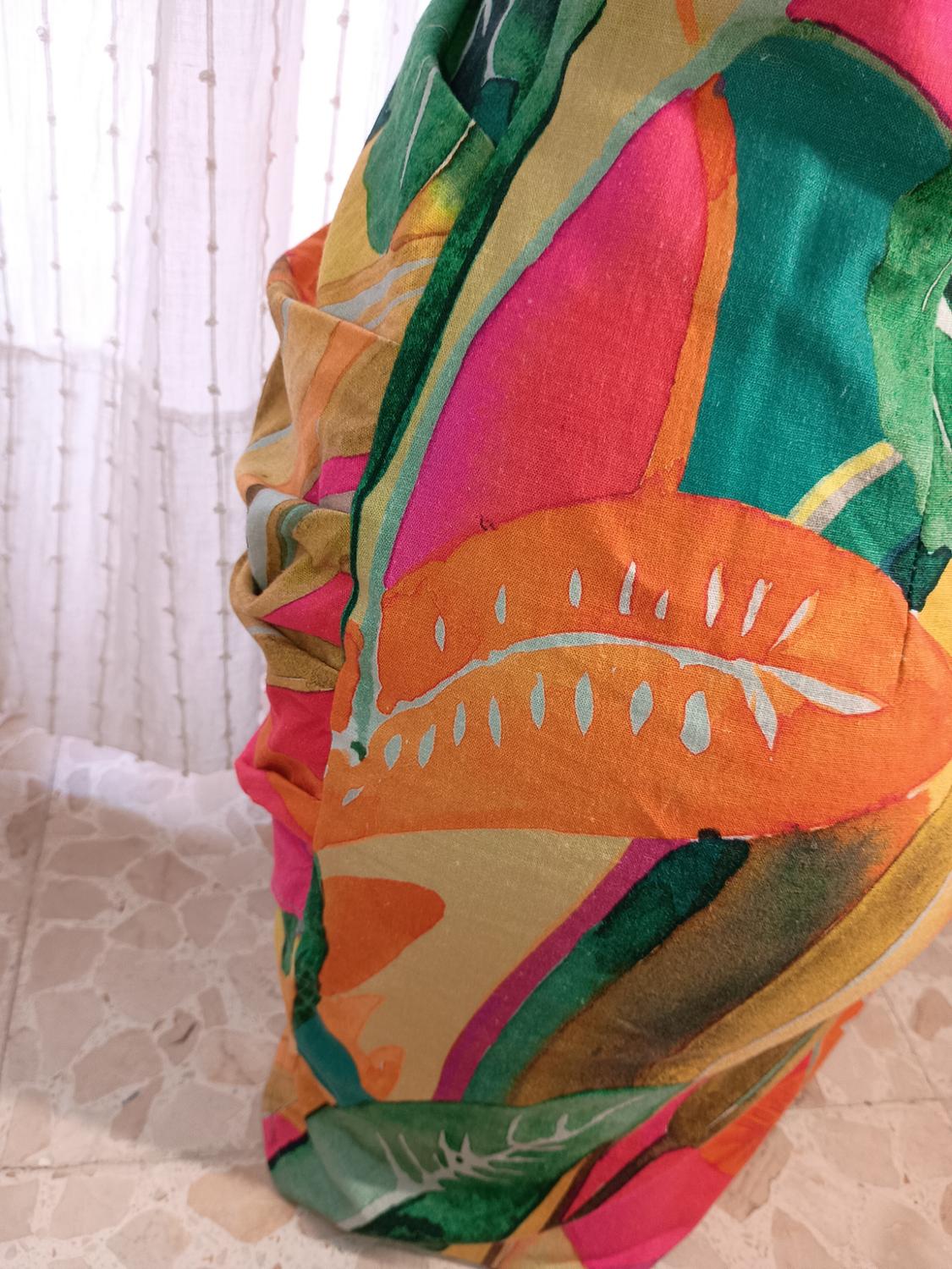 LINEN BLEND TROPICAL PRINT MINI DRESS - Image 4