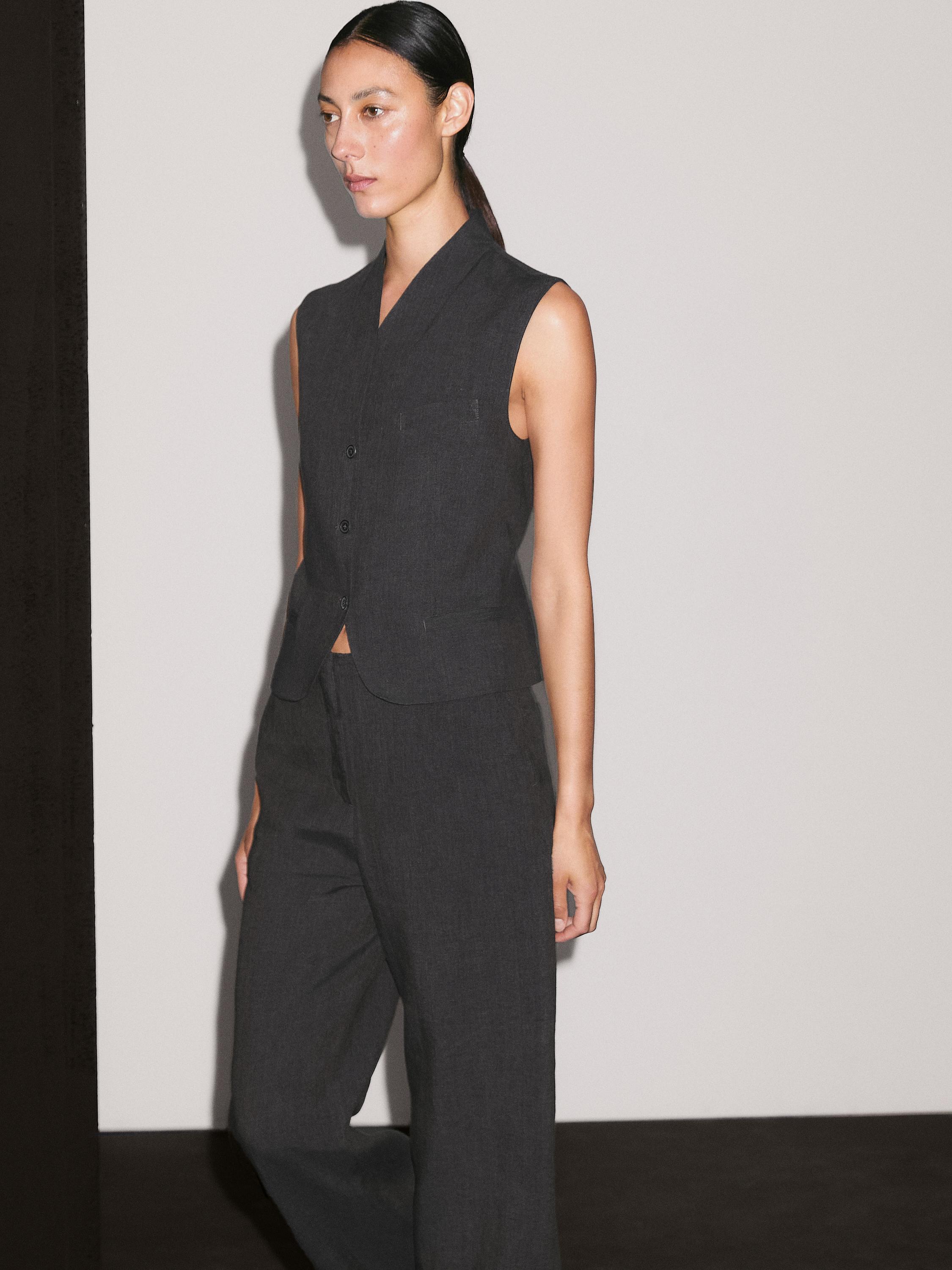 Pantalon straight léger 100 % lin