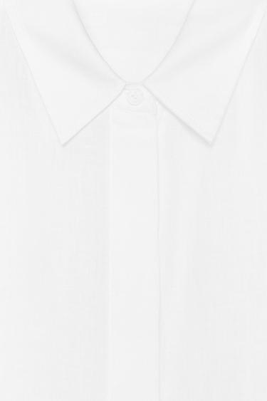 ZW COLLECTION 100% LINEN SHIRT - White by Zara