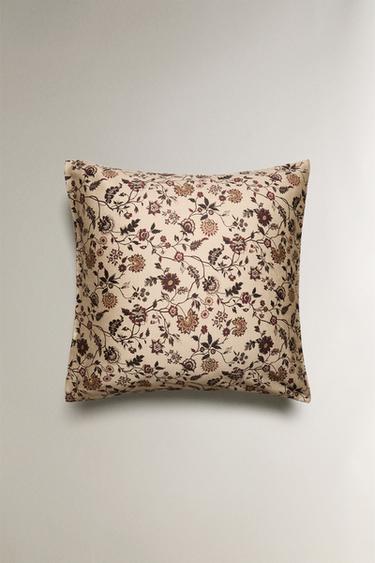 FLORAL PRINT SATEEN PILLOWCASE - Beige by Zara - Image 2