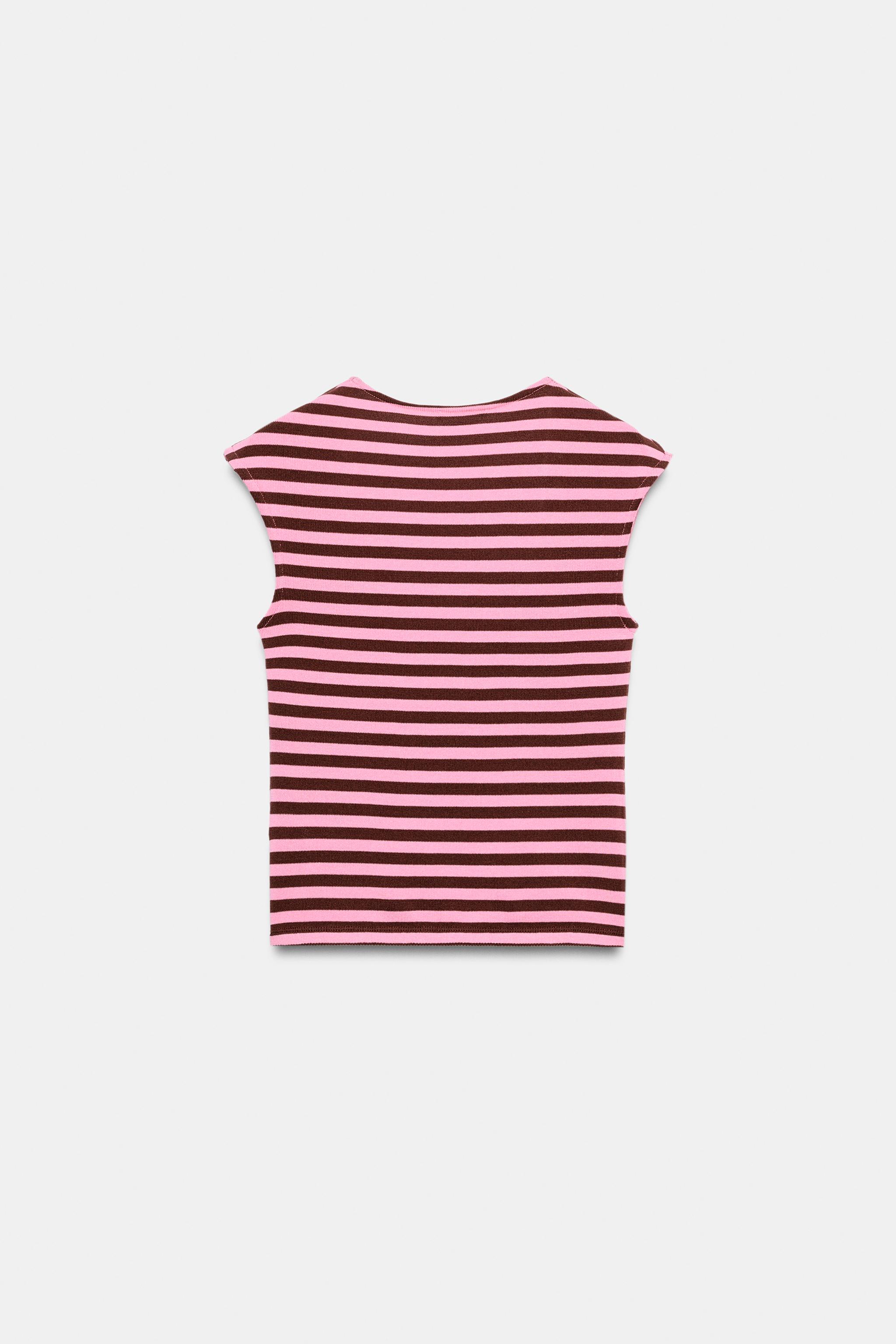 STRIPED BUTTON TOP