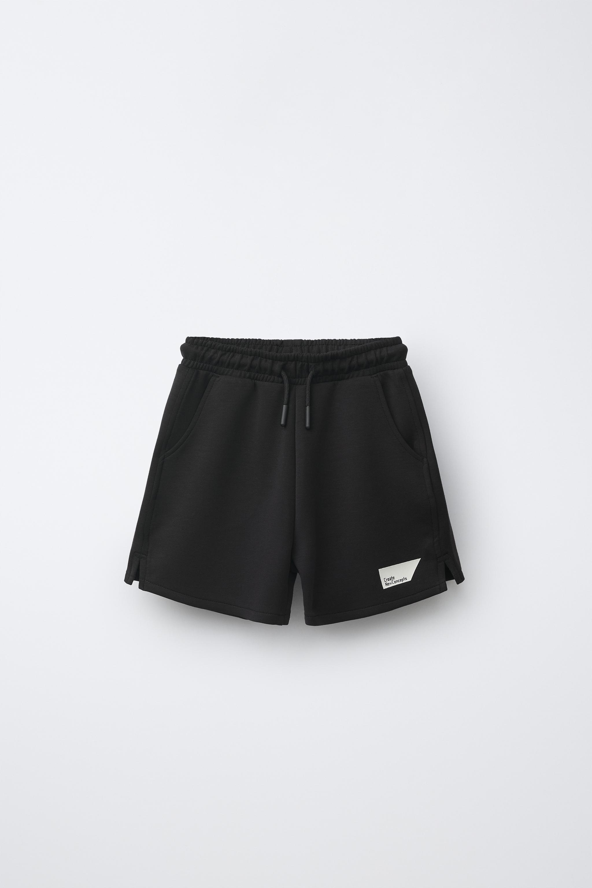 Детские шорты Zara INTERLOCK LABEL SHORTS