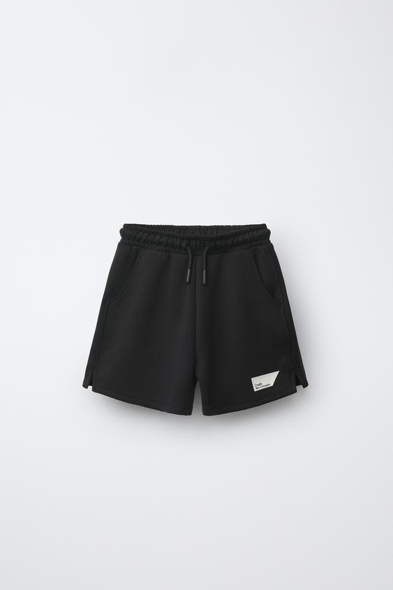 INTERLOCK BERMUDA SHORTS WITH LABEL - Black de Zara - Imagen 0