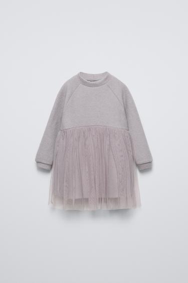 ПЛАТЬЕ ИЗ ПОЛУПРОЗРАЧНОЙ ТКАНИ SOFT TOUCH — СВЕТЛО-СЕРЫЙ от Zara — изображение 0