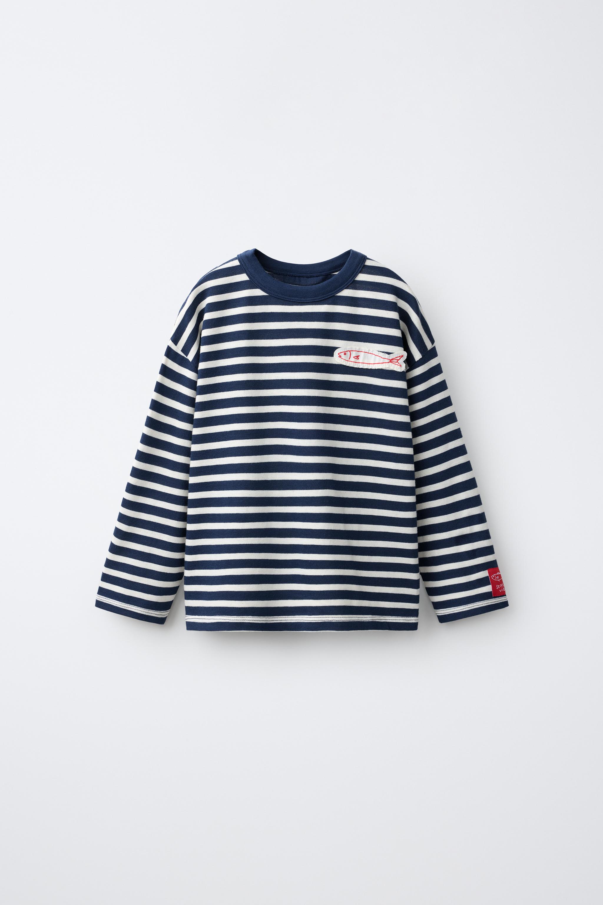 SARDINE STRIPED T-SHIRT — Navy blue
