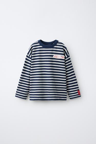 SARDINE STRIPE T-SHIRT - Navy blue by Zara - Image 0
