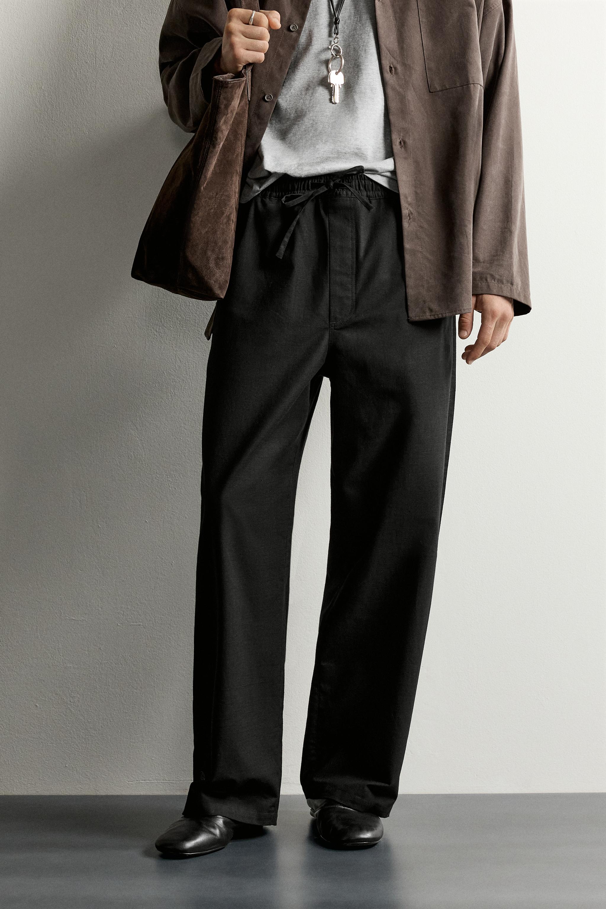 Мужские брюки Zara RELAXED FIT BUTTON PANTS — фото 2