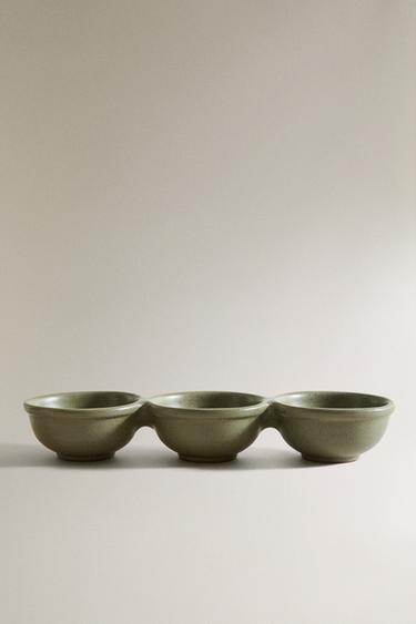 SET OF TERRACOTTA BOWLS - GREENISH by Zara